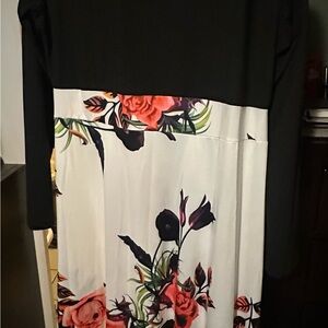 Floral Black and White Dress